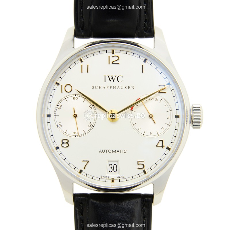 IWC Portuguese Replica - Automatic - Stainless Steel - Silver Dial - Black Alligator Strap