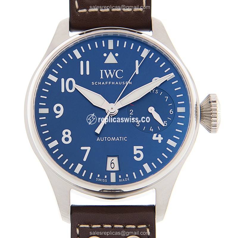 IWC PILOTS Replica - Automatic - Blue Dial - Brown Cowhide - Stainless Steel Clasp