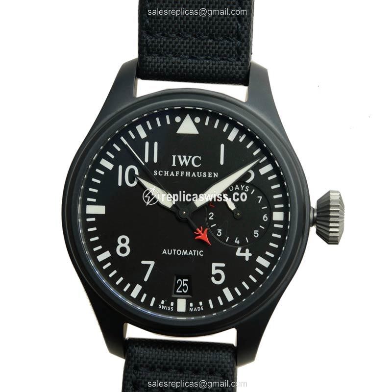 IWC PILOTS Titanium - Automatic - Black Dial - Fabric Strap - Black Clasp