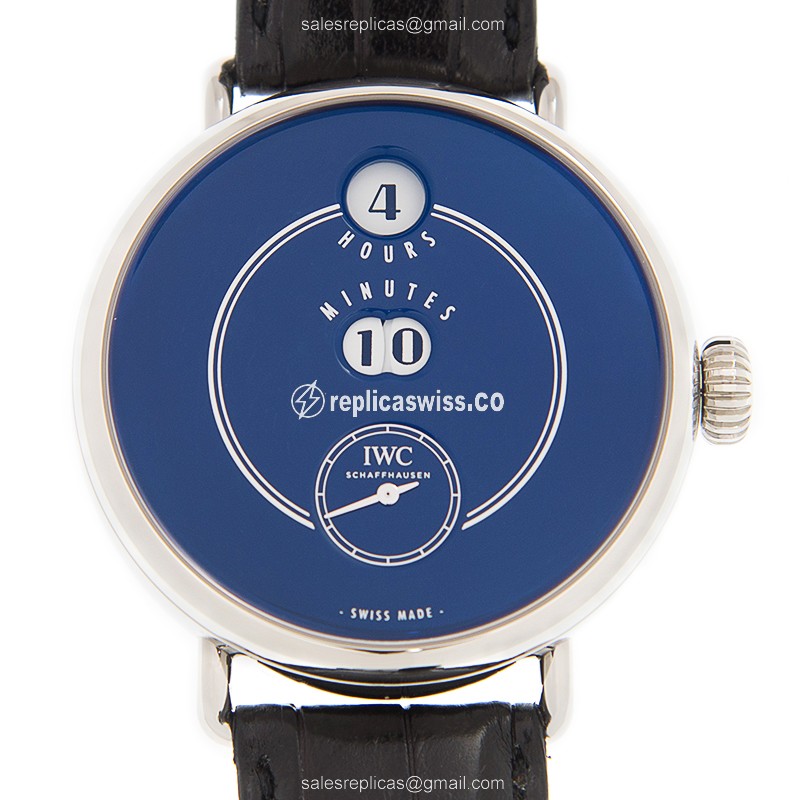 IWC IW505003 ANNIVERSARY - Manual Wind - Steel Case - Blue Dial - Black Alligator Strap - Luxury Replica ANNIVERSARY SERIES Watch
