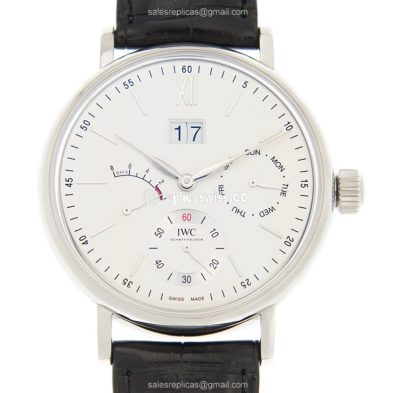 Rolex IWC Portofino - Manual - Stainless - White Dial - Alligator Black Buckle