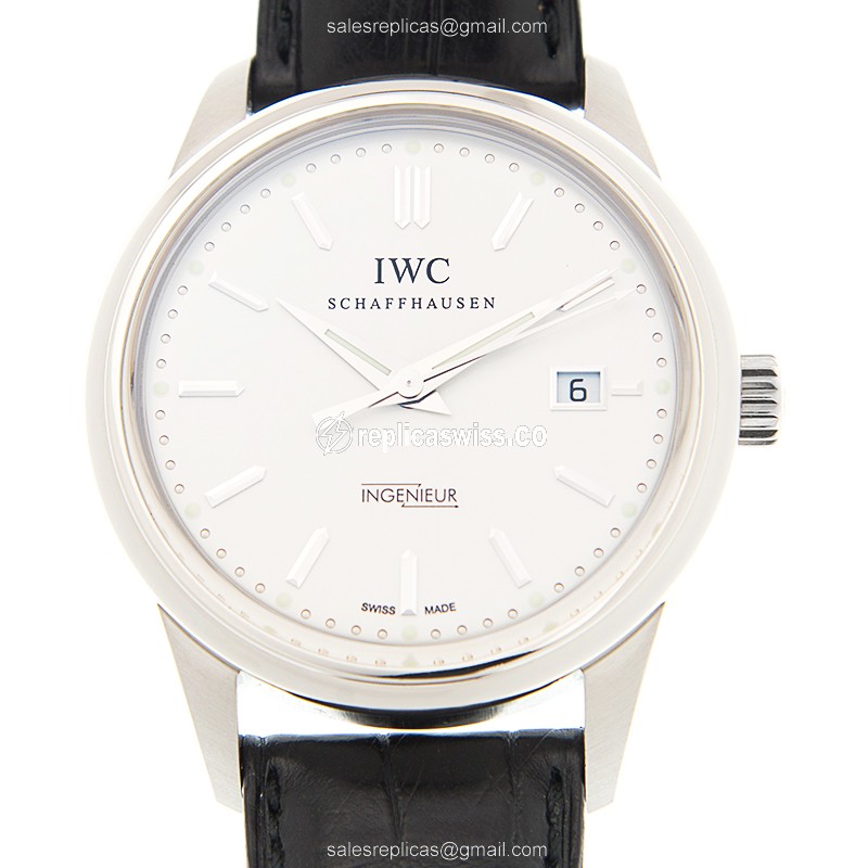 IWC Portuguese IW544505 Replica - Manual Wind - 950 Platinum Case - White Dial - Black Alligator Strap - Luxury Replica PORTUGUESE Watch
