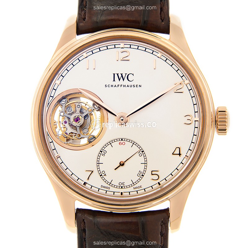 IWC Portuguese Replica - Manual Wind - Rose Gold - White