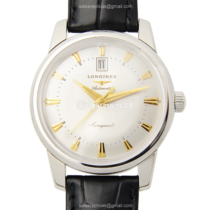 Rolex L1.645.4.75.4 Replica - Manual - Silver Dial, Alligator Black Strap