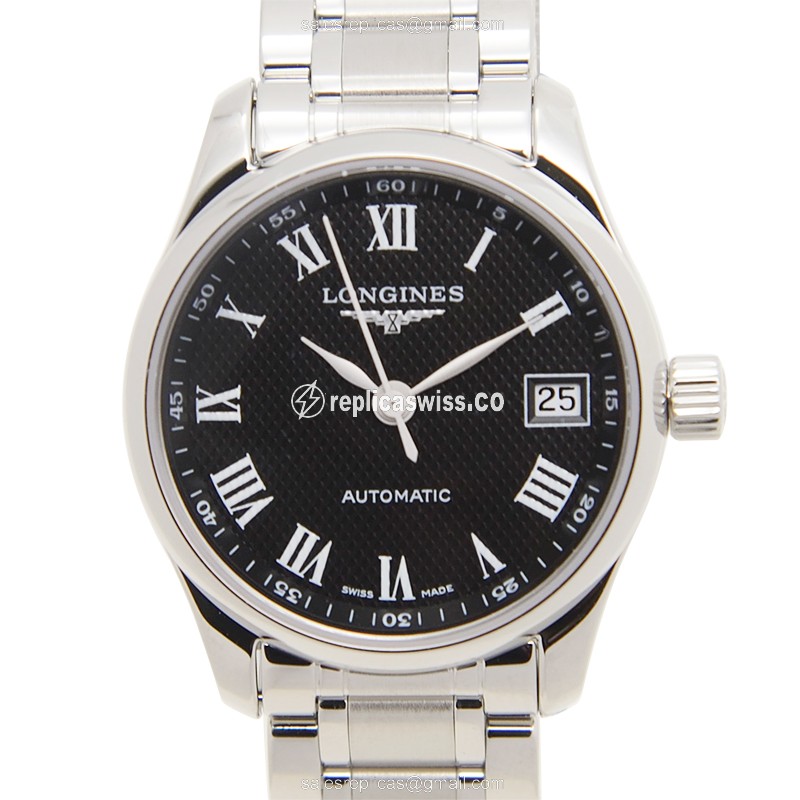 Longines L2.128.4.51.6 Replica | Automatic | Steel | Black Dial, Silver Clasp - Luxury Replica MASTER Watch