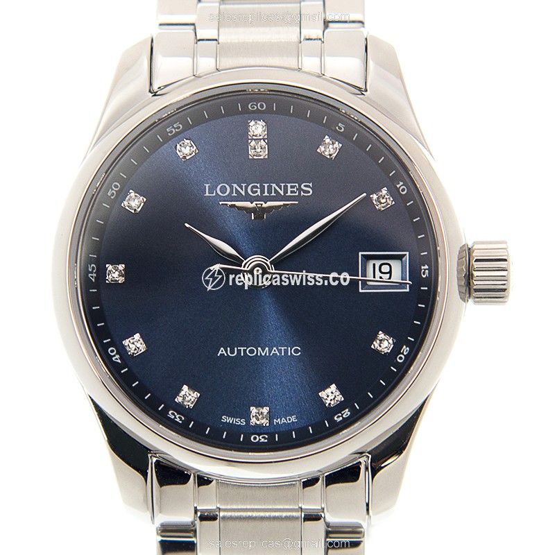 Longines L2.128.4.97.6 Replica - Automatic - Steel Case, Blue Dial - Silver Steel Strap
