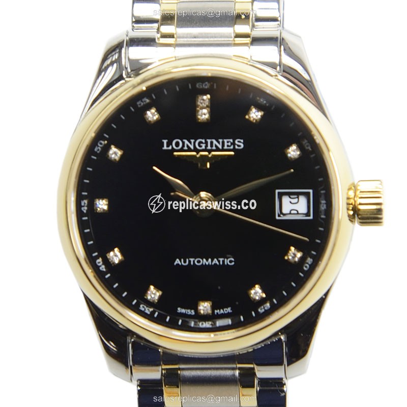 Longines Master Automatic - 18kt Gold/Steel Case - Black Dial | Silver Clasp