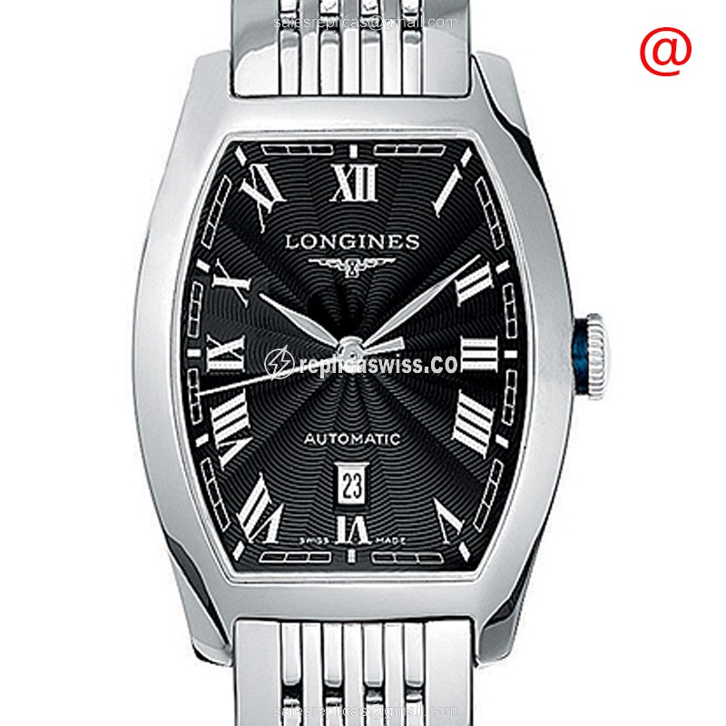 Longines EVIDENZA Automatic - Steel Case - Black Dial - Silver Steel - Clasp - Luxury Replica EVIDENZA Watch