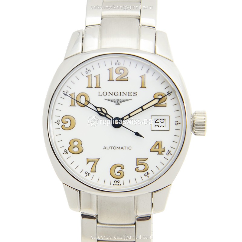 Longines Spirit Replica - Automatic - Stainless Steel Case - White Dial - Silver Steel Strap - Luxury Longines Replica Watch