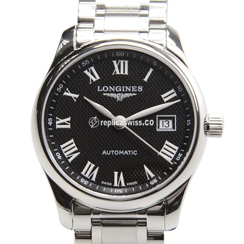 Longines L2.257.4.51.6 Replica - Automatic - Stainless Steel - Black on Silver - Luxury Replica MASTER Watch