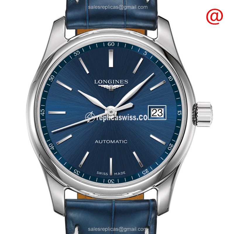 Longines L2.257.4.92.0 Replica - Automatic - Steel Case - Blue Dial, Alligator Strap