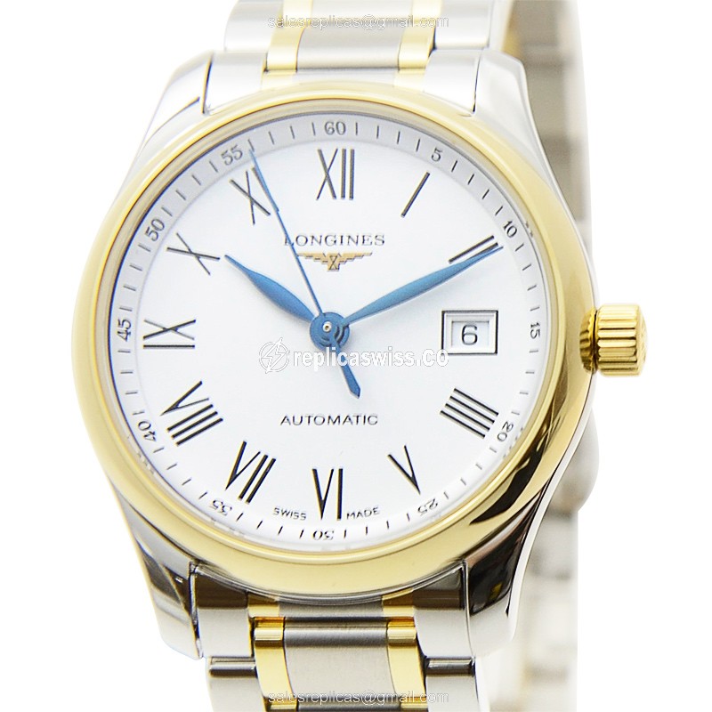 Longines Master Replica - Automatic - White Dial on Silver Steel Strap - Luxury Replica MASTER Watch