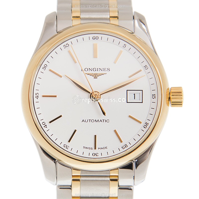 Longines L2.257.5.12.7 Replica - Automatic - 18kt Gold & Steel - White Dial - Luxury  Watch