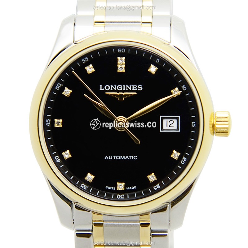 Rolex L2.257.5.57.7 Replica - Automatic - Gold & Steel Case - Black Dial on Silver Strap