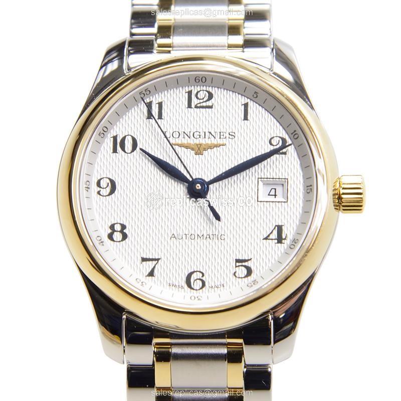 Longines L2.257.5.78.7 Replica - Automatic - 18kt Gold/Steel - White Dial, Silver Clasp