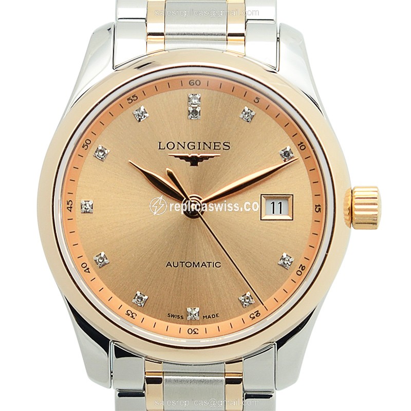 Longines L2.257.5.99.7 Replica - Automatic - 18kt Rose Gold & Steel Case - Gold Dial