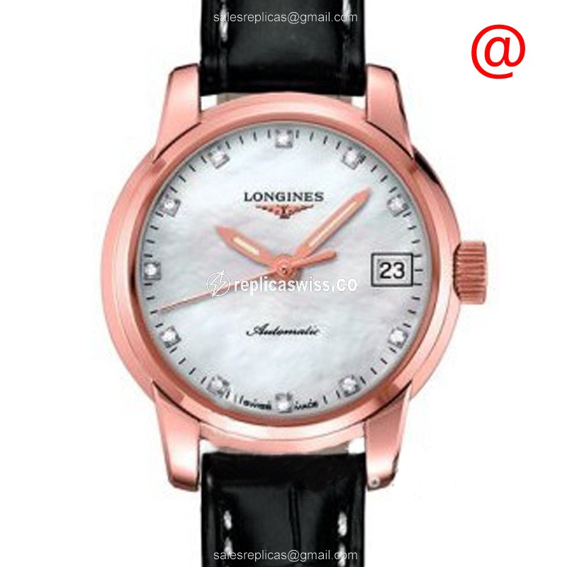 Rolex L2.263.8.88.3 Replica - Automatic - 18kt Rose Gold - Silver Dial on Black Alligator Strap - Luxury  Watch