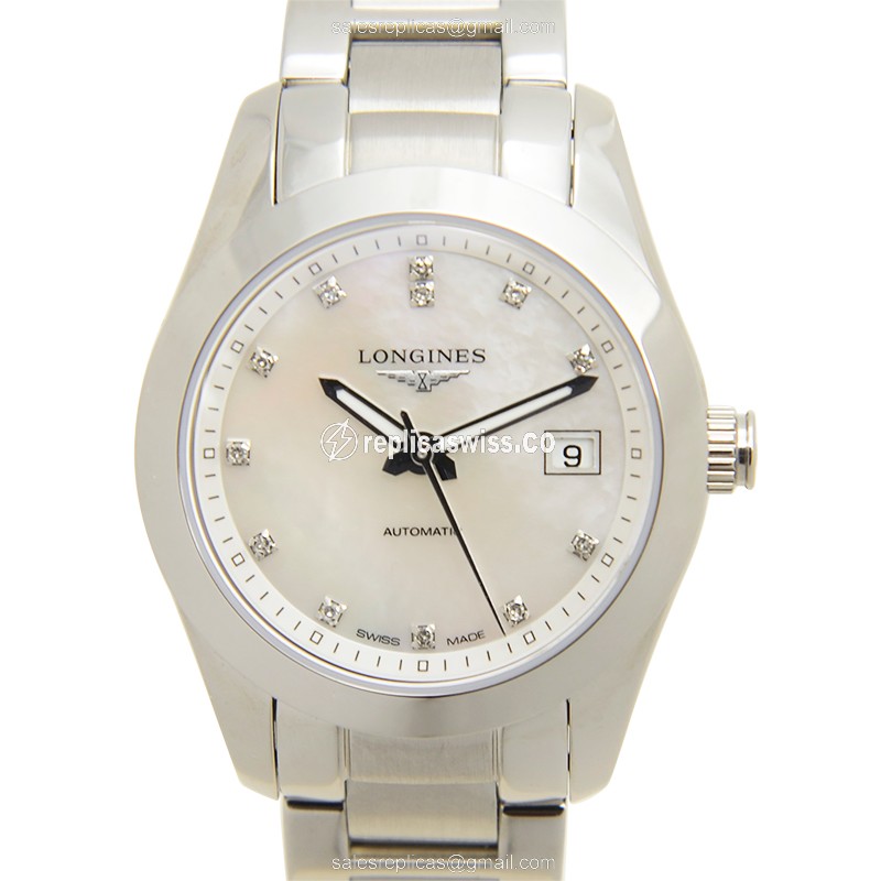 Longines Conquest Replica - Automatic - Steel Case, White Dial - Silver Steel
