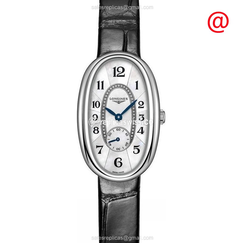 Longines Symphonette Replica - Automatic - Stainless Steel - White Dial - Leather Black Strap - Luxury Replica SYMPHONETTE Watch