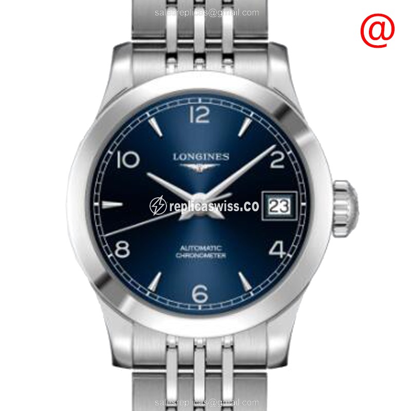 Longines RECORD Replica - Automatic - Steel Case - Blue Dial, Silver Clasp