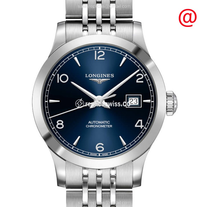 Longines RECORD Replica - Automatic - Steel Case - Blue Dial, Silver Clasp - Luxury  Watch