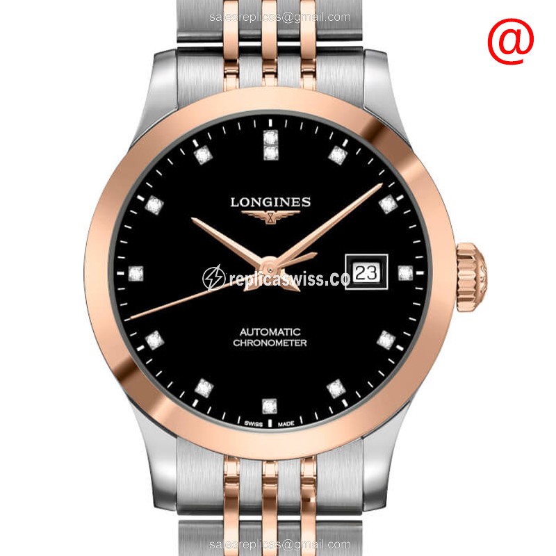Rolex L2.321.5.57.7 Replica - Automatic - 18kt Rose Gold | Steel Case | Black Dial