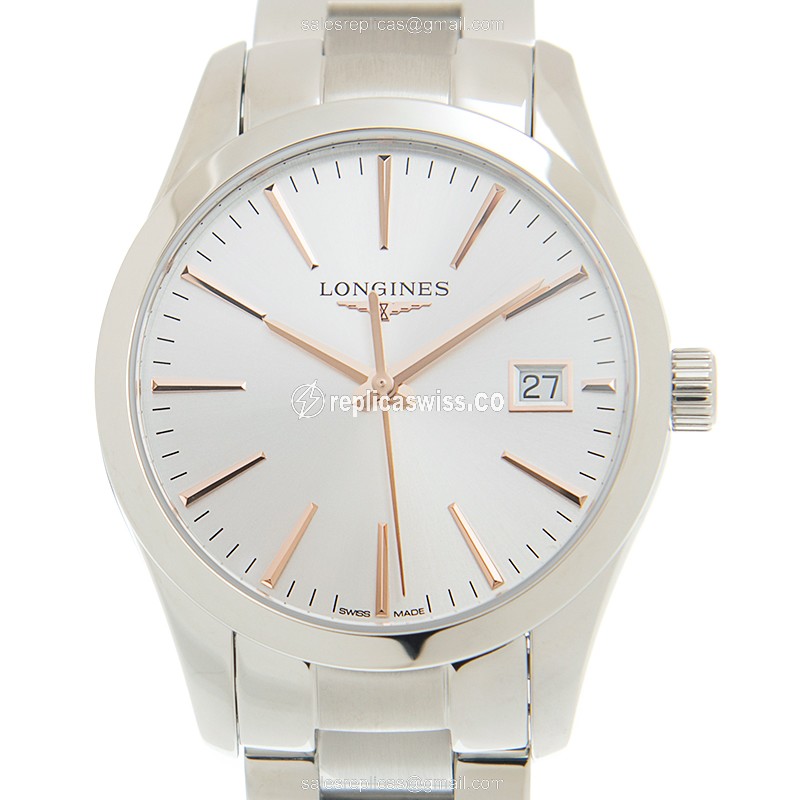 Longines CONQUEST Classic Quartz - White Dial, Steel Case, Silver Clasp - Luxury Replica CONQUEST CLASSIC Watch