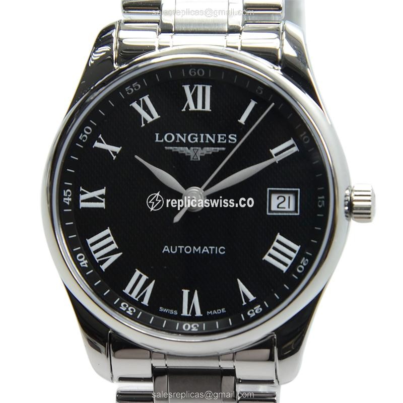 Longines L2.518.4.51.6 Replica - Automatic - Black Dial, Steel Case - Silver Strap