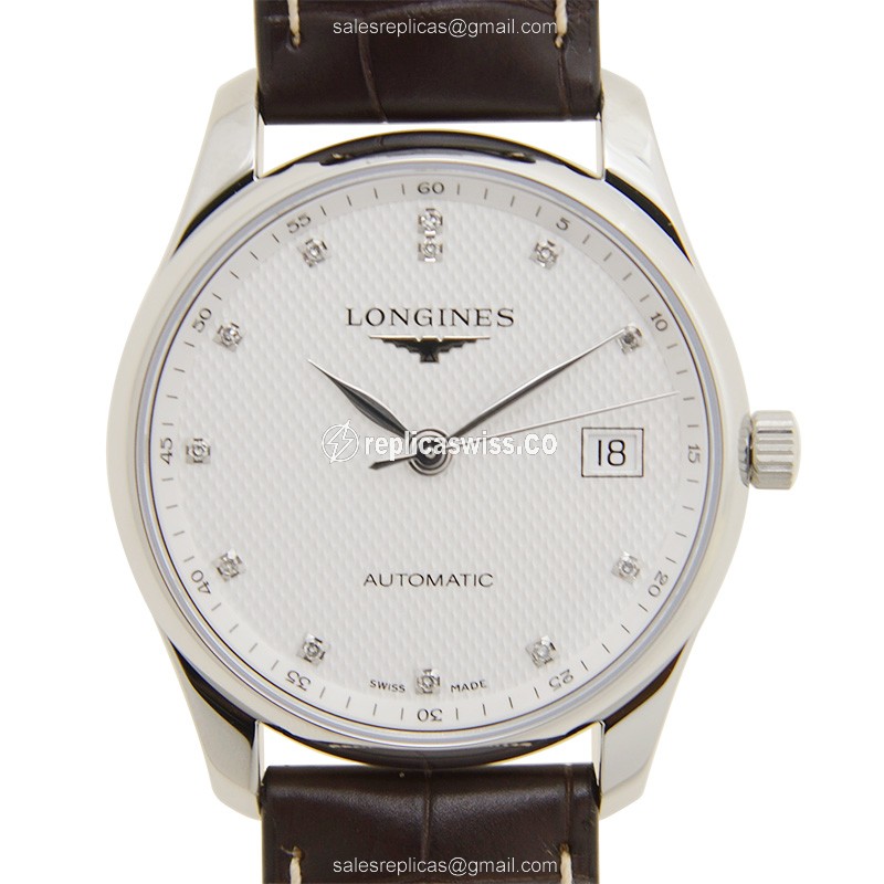 Longines L2.518.4.77.3 Replica - Automatic - Stainless Steel - Silver Dial, Brown Alligator Strap