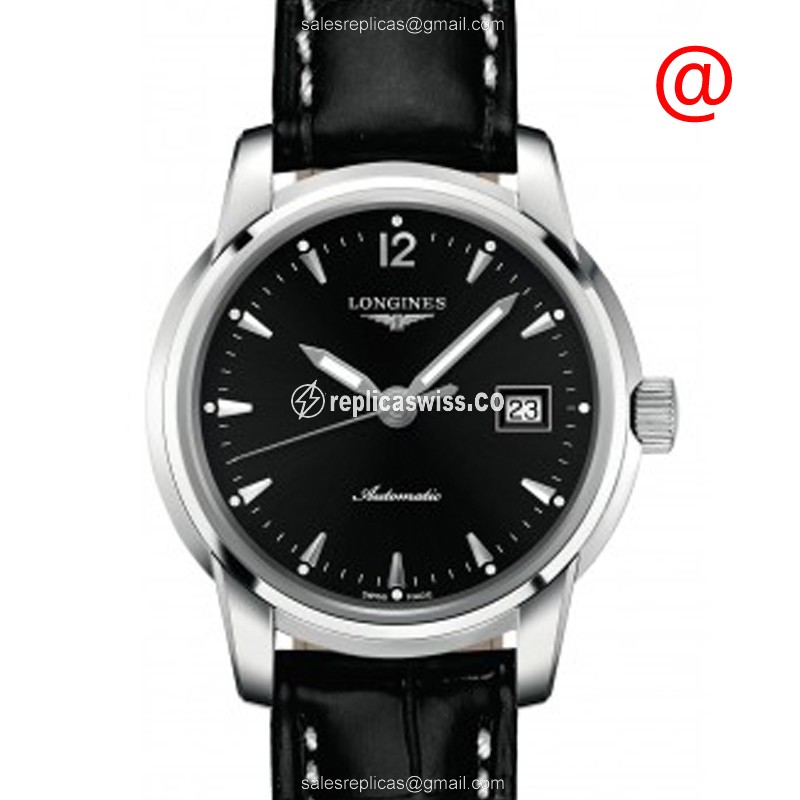 Rolex L2.563.4.52.3 Replica - Automatic - Black on Steel - Alligator Buckle - Luxury Replica SAINT IMIER Watch