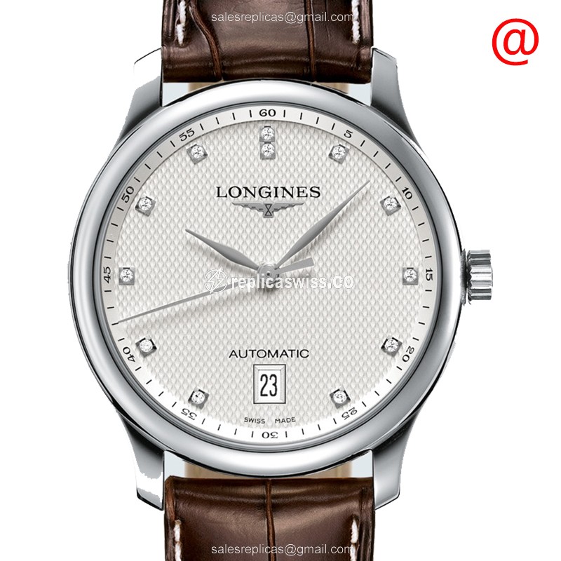 Longines L2.628.4.77.5 Replica - Automatic - Stainless Steel Case - White Dial, Brown Alligator Strap