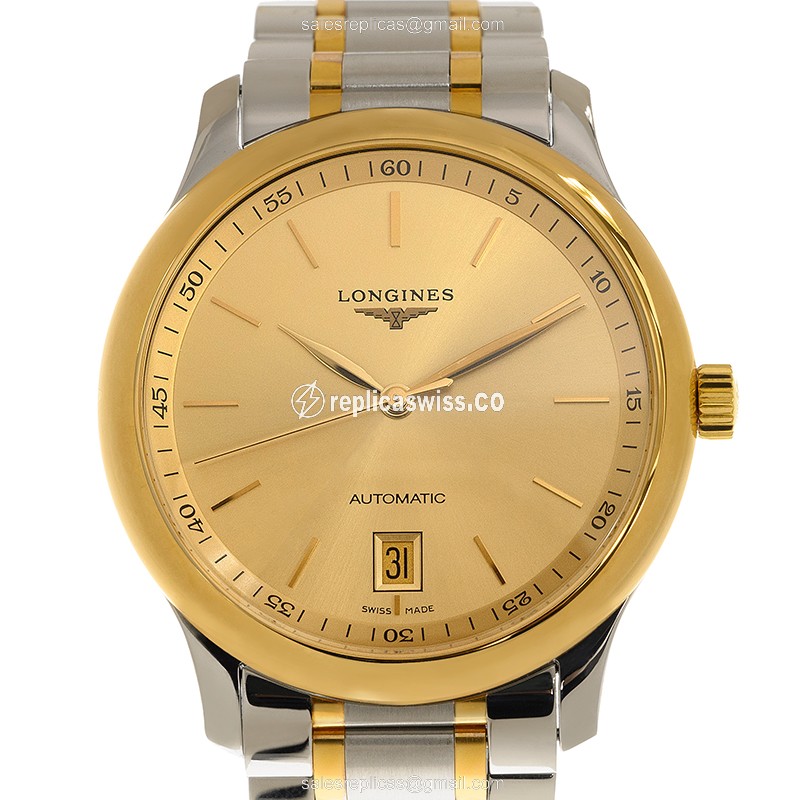 Longines L2.628.5.32.7 Replica - Automatic - Gold & Steel Case - Gold Dial