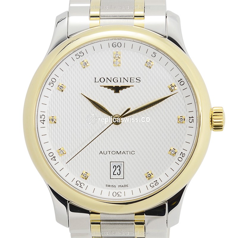 Longines L2.628.5.77.7 Replica - Automatic - 18kt Gold/Steel - White Dial, Silver Clasp