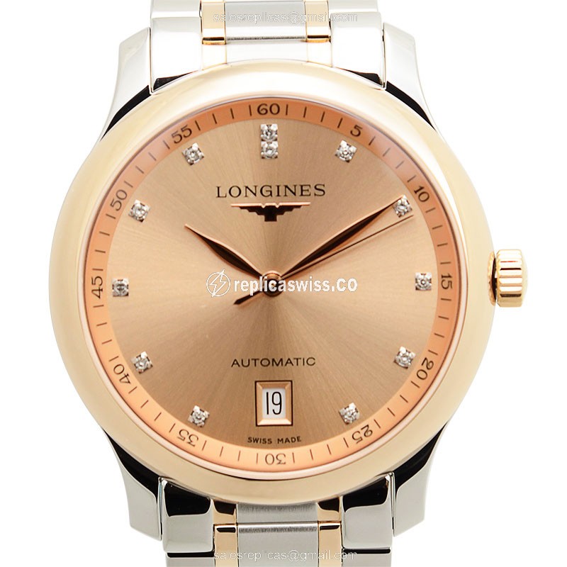 Longines L2.628.5.99.7 Replica - Automatic 18kt Rose/Steel - Pink Dial - Silver Clasp