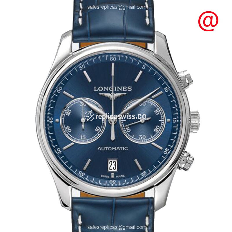 Longines L2.629.4.92.0 Replica - Automatic - Steel Case - Blue Dial, Alligator Strap