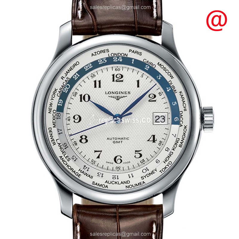 Longines L2.631.4.70.3 Replica - Automatic - Steel Case - Silver Dial, Brown Alligator Strap