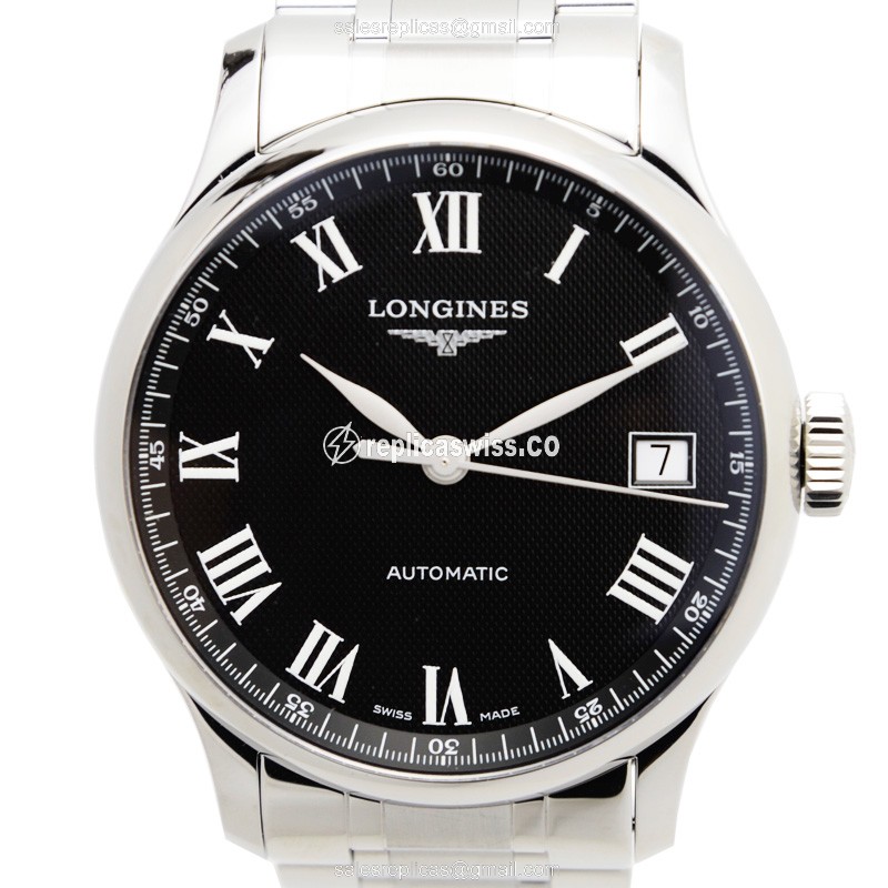 Longines L2.689.4.51.6 Replica - Automatic - Steel Case - Black Dial on Silver Strap - Luxury Replica MASTER Watch