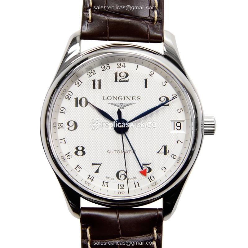 Longines Master Automatic Stainless Steel - Silver Dial, Brown Alligator Strap