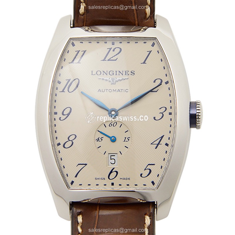 Longines LES CLASSIQUES Replica - Automatic - Silver - Brown Alligator - Luxury Replica LES CLASSIQUES Watch