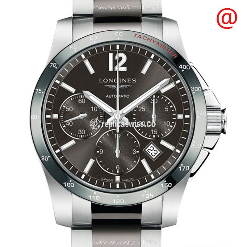 Longines CONQUEST Replica - Automatic - Steel Case - Gray Dial - Silver Clasp