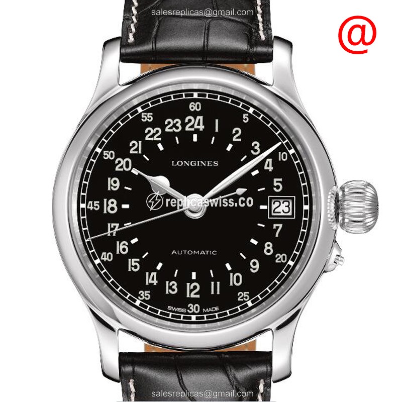 Longines Heritage Classic Replica - Automatic - Stainless Steel - Black Dial, Buckle Clasp - Luxury  Watch