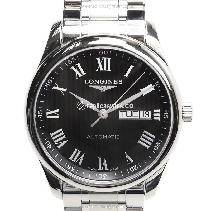 Longines L2.755.4.51.6 Replica - Automatic - Steel Case - Black Dial, Silver Clasp - Luxury Replica MASTER Watch