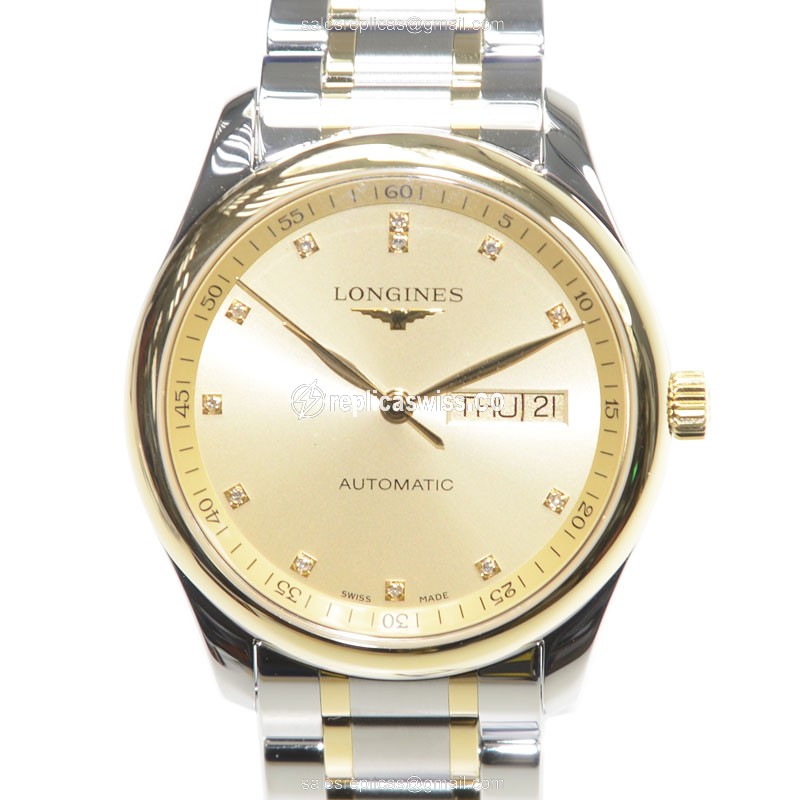 Longines L2.755.5.37.7 Replica - Automatic - Gold & Steel Case - Silver Dial