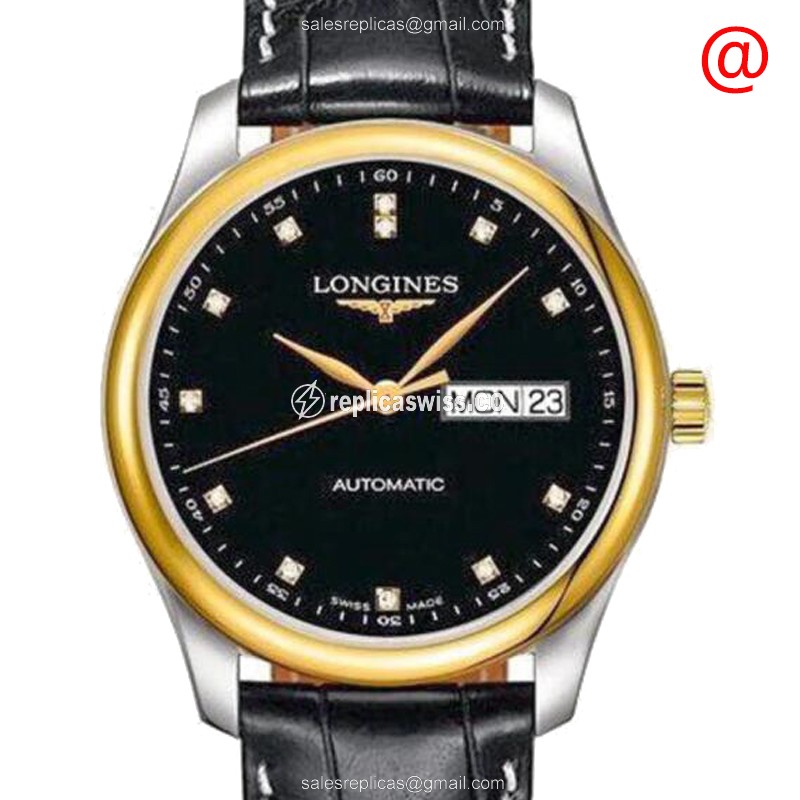 Rolex L2.755.5.57.2 Replica - Manual Wind - 18kt Gold & Steel Case - Black Dial, Buckle Clasp