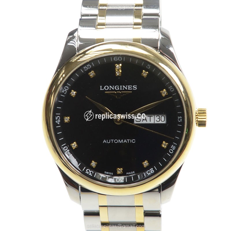Longines L2.755.5.57.7 Replica - Automatic - Gold & Steel Case - Black Dial