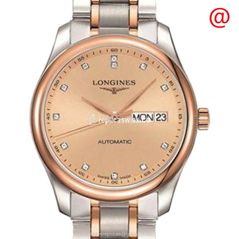 Longines Master Automatic 18kt Rose & Steel - Gold Dial, Clasp, Gold Strap