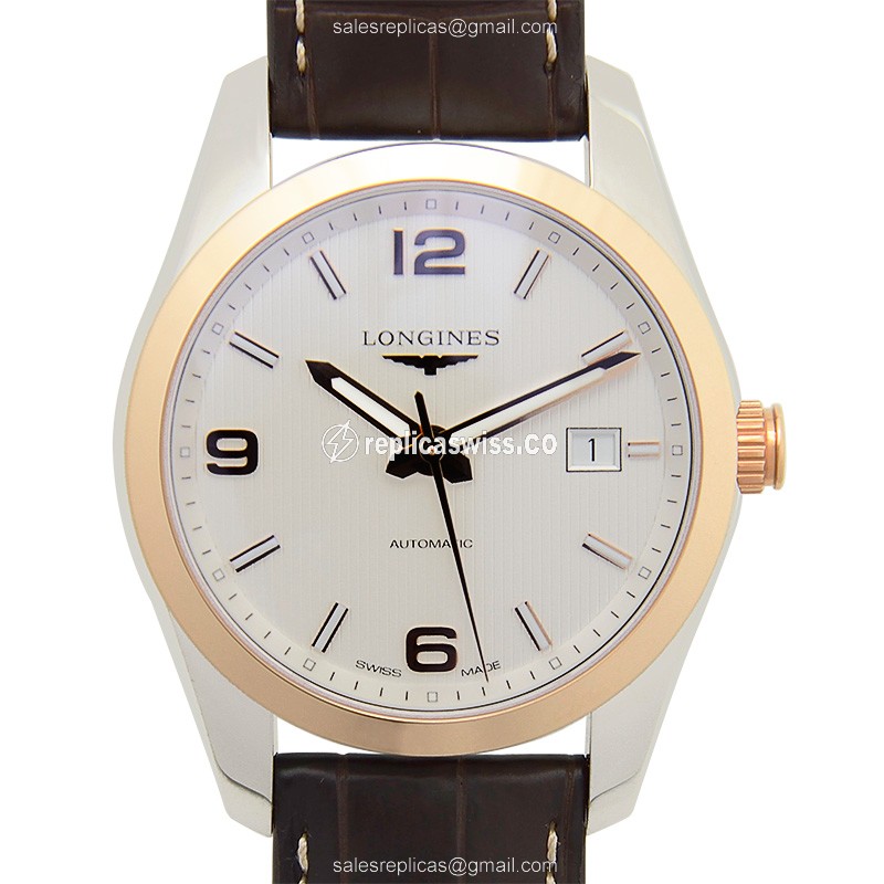 Longines CONQUEST CLASSIC Replica | Automatic | Gold & Steel Case | Silver Dial - Luxury Replica CONQUEST CLASSIC Watch