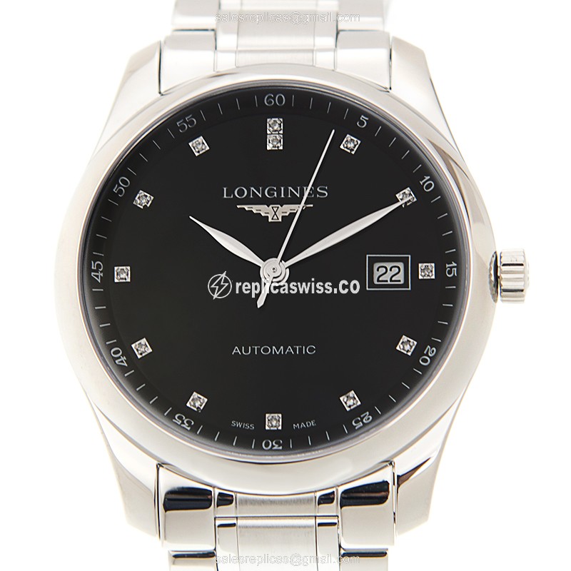 Longines L2.793.4.57.6 Replica - Automatic - Black Dial on Silver Steel Strap - Luxury Replica MASTER Watch