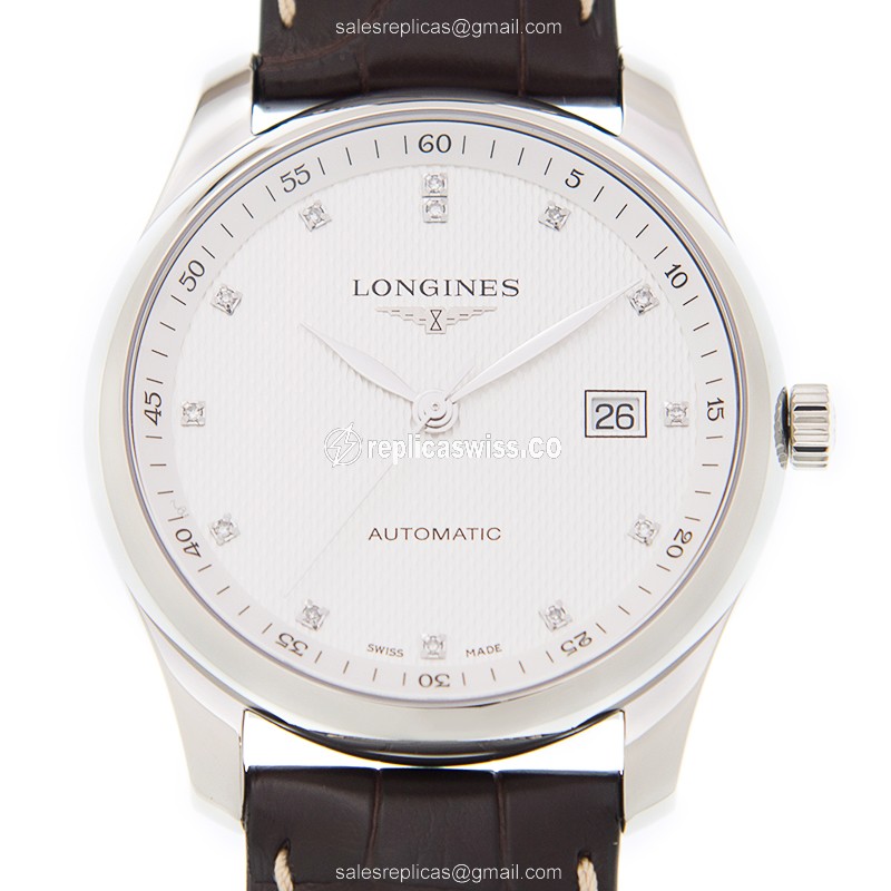 Longines L2.793.4.77.3 Replica - Automatic - Stainless Steel - White Dial on Brown Alligator