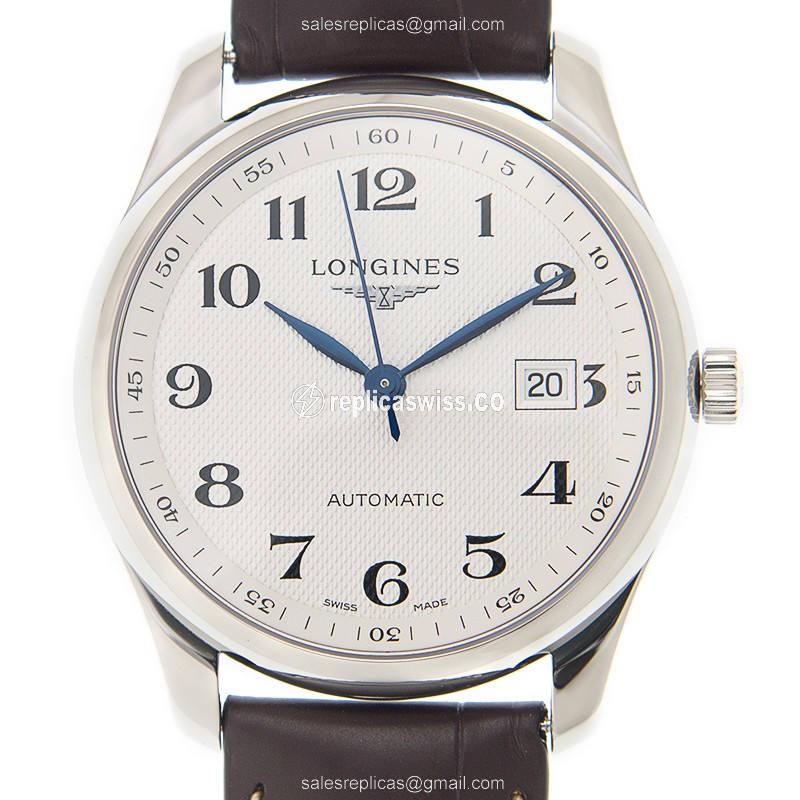 Longines Master Automatic - Stainless Steel - Silver Dial - Brown Alligator Strap - Sapphire Crystal